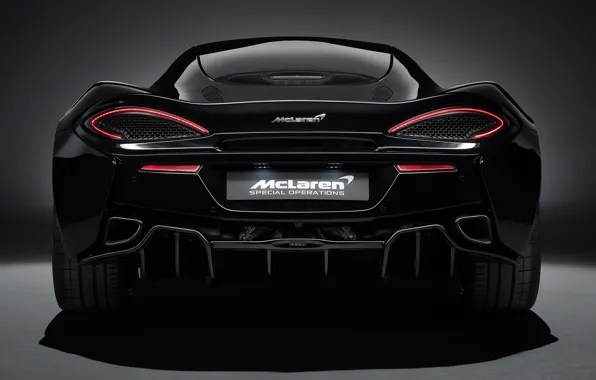 Lights, McLaren, supercar, rear view, 2018, MSO, 570GT, Black Collection