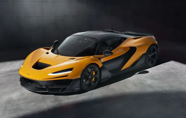McLaren, Orange, Front, Hypercar, McLaren W1
