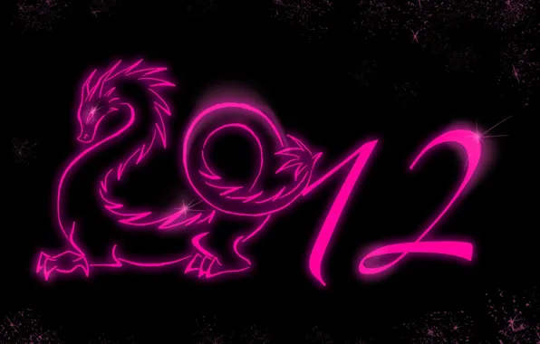 Picture purple, dragon, New Year, 2012, the year of the dragon