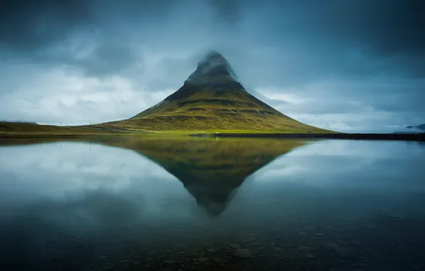 Picture water, lake, river, Iceland, mountain Kirkjufell