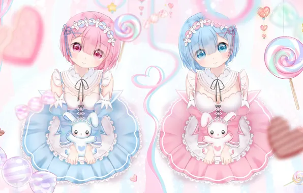 Girls, REM, RAM, Re Zero Kara Hajime Chip Isek Or Seikatsu, Life In The Alternative …
