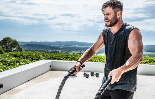 Look, hands, actor, ropes, model, pose, athlete, Chris Hemsworth