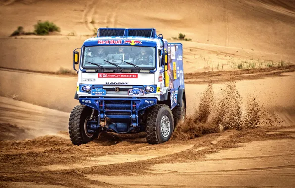Sand, Machine, Truck, Race, Master, Russia, Kamaz, Rally