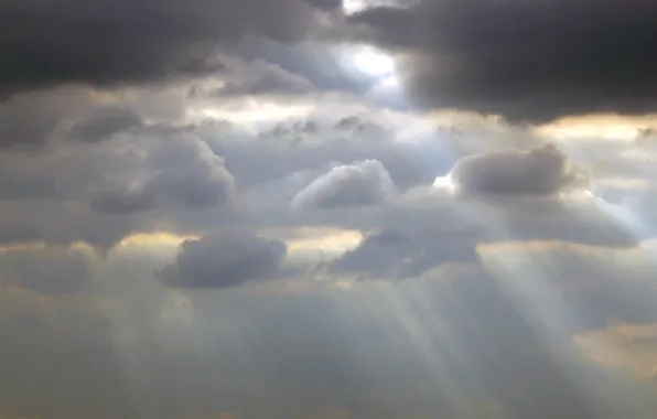 Wallpaper the sun, rays, clouds, through the clouds for mobile and ...