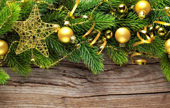 Stars, decoration, holiday, balls, toy, new year, Christmas, Golden