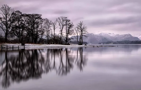 Landscape, mountains, lake