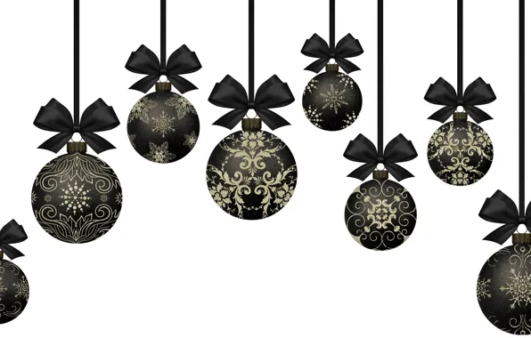 Balls, snowflakes, holiday, balls, pattern, vector, Christmas, white background