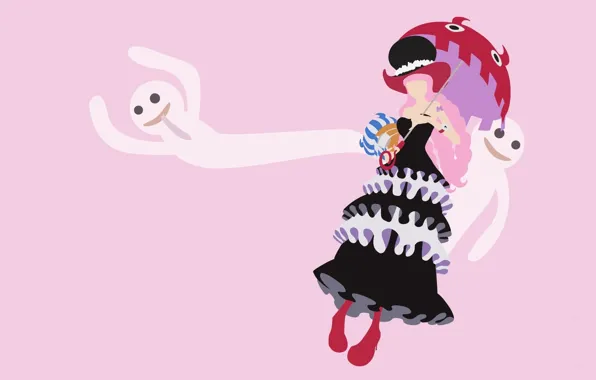 Wallpaper kawaii girl zombie game ghost One Piece pink hair