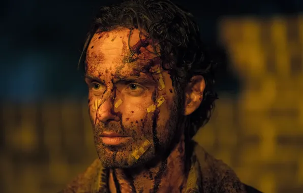 Picture bloody, the walking dead, rick grimes