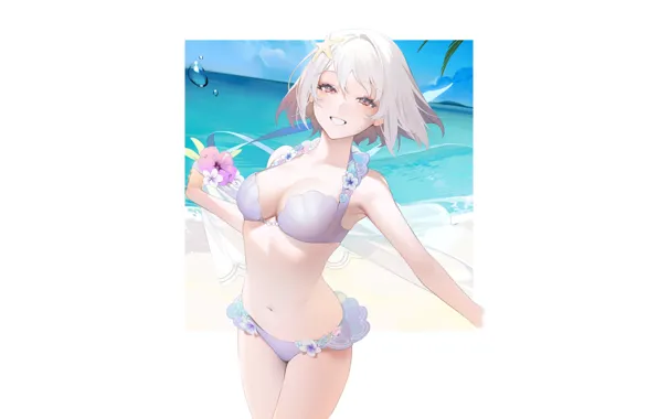 Kawaii, girl, white, hot, sexy, beach, sexy girl, anime