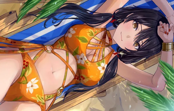 Picture girl, sexy, cleavage, long hair, boobs, anime, beautiful, pretty