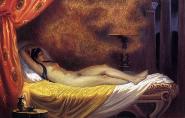 Picture bed, Danae, Olshansky Boris, Nude woman