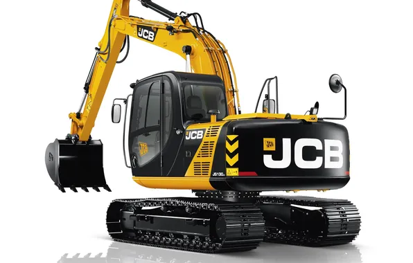 White background, excavator, bucket, JCB