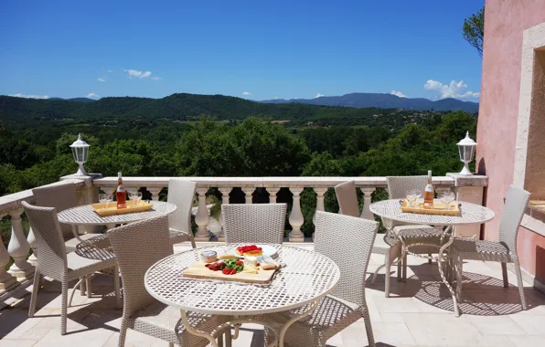 Wallpaper style, interior, Villa, Provence, terrace, luxury villa Tropez, design