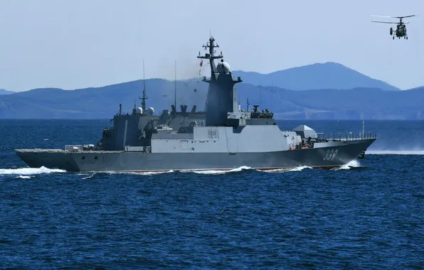 Helicopter, exercises, Corvette