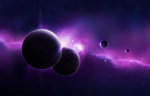 Space, stars, planet