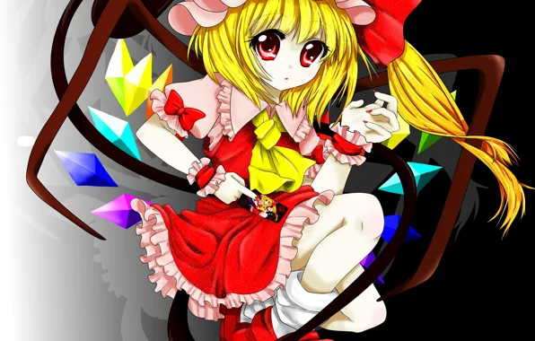 Picture girl, crystals, Touhou, Flandre Scarlet, Touhou, Touhou
