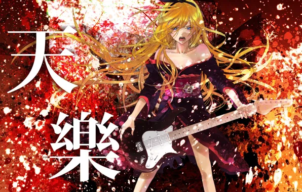 Girl, guitar, Vocaloid, Vocaloid, Kagamine Rin