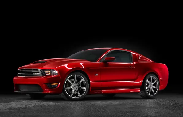 Picture red, mustang, Saleen, muscle car