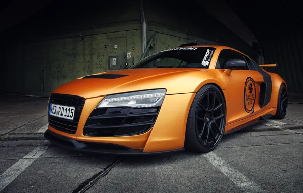 Auto, machine, Audi, street, orange