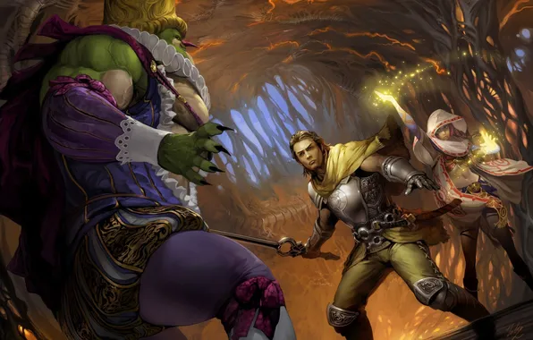 Picture girl, magic, sword, warrior, art, guy, NeverDead