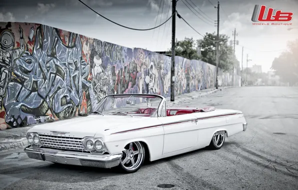 Picture white, tuning, logo, Chevrolet, Chevrolet, drives, classic, chrome