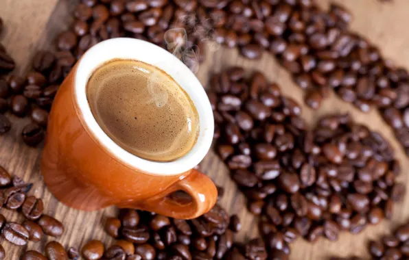 Picture foam, heart, coffee, grain, couples, Cup, drink