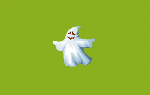 White, green, smile, minimalism, Ghost, ghost, Ghost