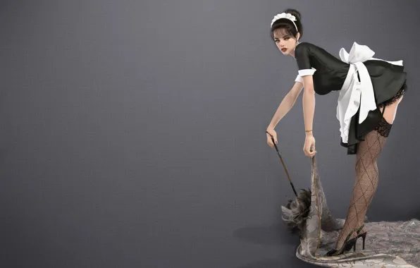 Girl, art, the maid, ssuny hwang, female maid