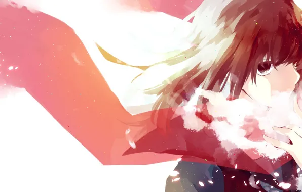 Wallpaper girl, smoke, anime, scarf, art, kagerou project, ayano tateyama,  the ururu Mika, Mekakucity Actors images for desktop, section прочее -  download