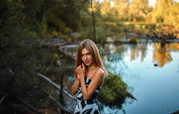 Wallpaper Girl, Beautiful, Sun, Summer, Lake, Dress, Natural, Daria ...