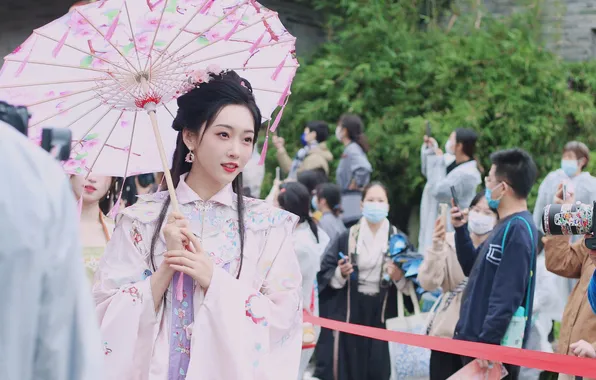 Girl, umbrella, actress, China, cosplay, Xuan Lu, Xuan Lu