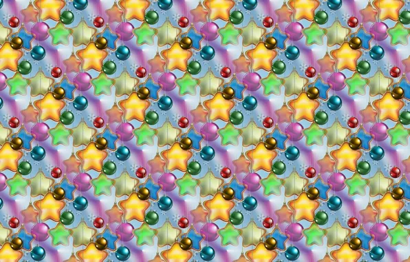 Picture background, holiday, texture, New year, stars, Christmas balls