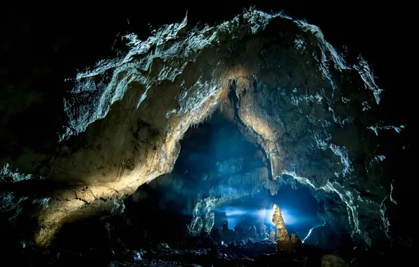 Light, lights, stones, rocks, cave