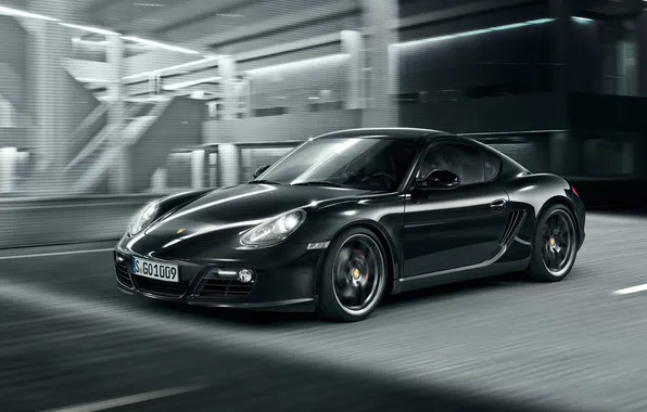 Picture auto, black, speed, Porsche, Caiman