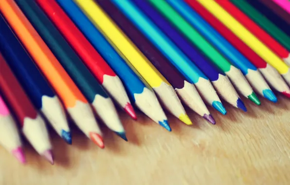 Wallpaper, mood, colored, rainbow, pencils
