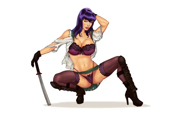 Picture erotic, girl, sword