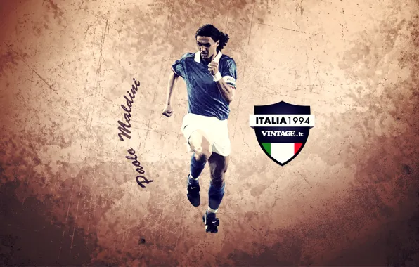 Picture player, defender, Italian, Paolo Maldini, Italia 94, The Captain, Legendary