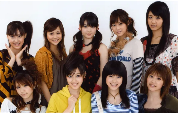 Wallpaper Japanese women, Morning Musume, beauty, Japanese girls, group ...