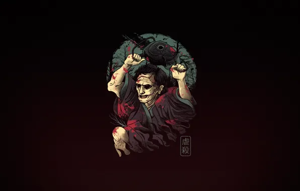 Minimalism, Style, Samurai, Leatherface, The Texas Chain Saw Massacre, Leatherface, by Vincenttrinidad, Vincenttrinidad