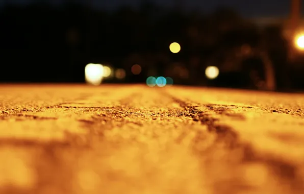 Road, macro, light, night, light, road, night, macro