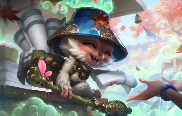 Smile, hat, hands, animal, game, character, character, League of Legends