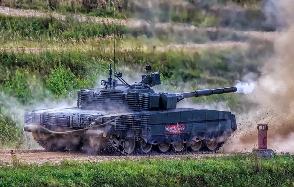 Shot, armor, upgraded, demonstration, T-80БВМ, firepower, Russian tank