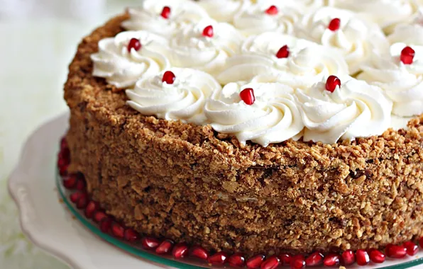 Cake, cream, cakes, garnet