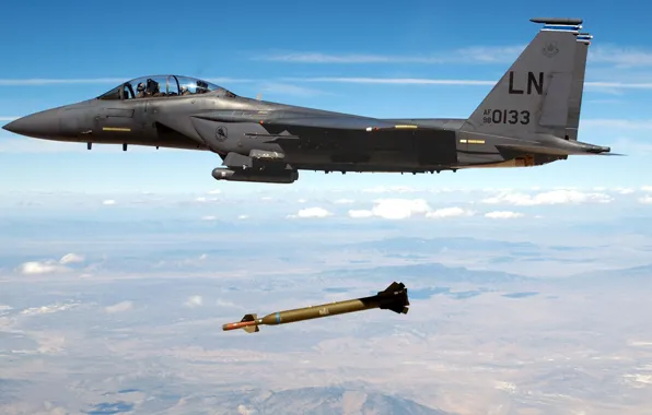 Bomb, fighter, Eagle, F-15E, shock, Strike