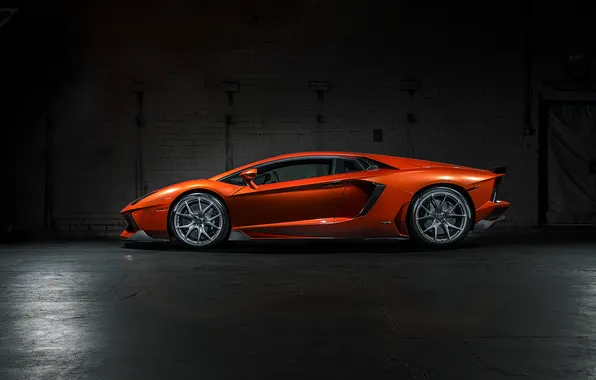 Picture Lamborghini, Lamborghini, Vorsteiner, orange, LP700-4, Aventador, left, aventador