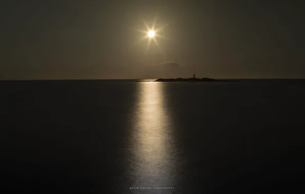 Sea, the sky, the sun, sunset