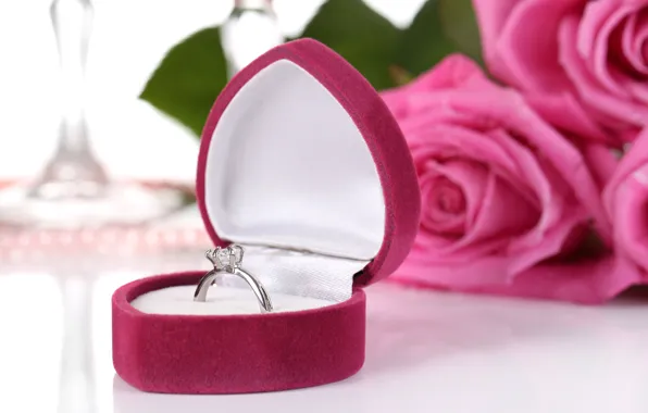 Flowers, heart, ring, flowers, heart ring