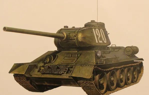 Tank, average, T-34-85, 85 mm