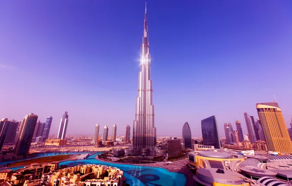The city, tower, Dubai, 163 floors, Burj Khalifa, 828 meters